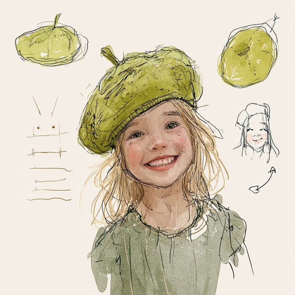 Lilypad beret - design sketch sheet